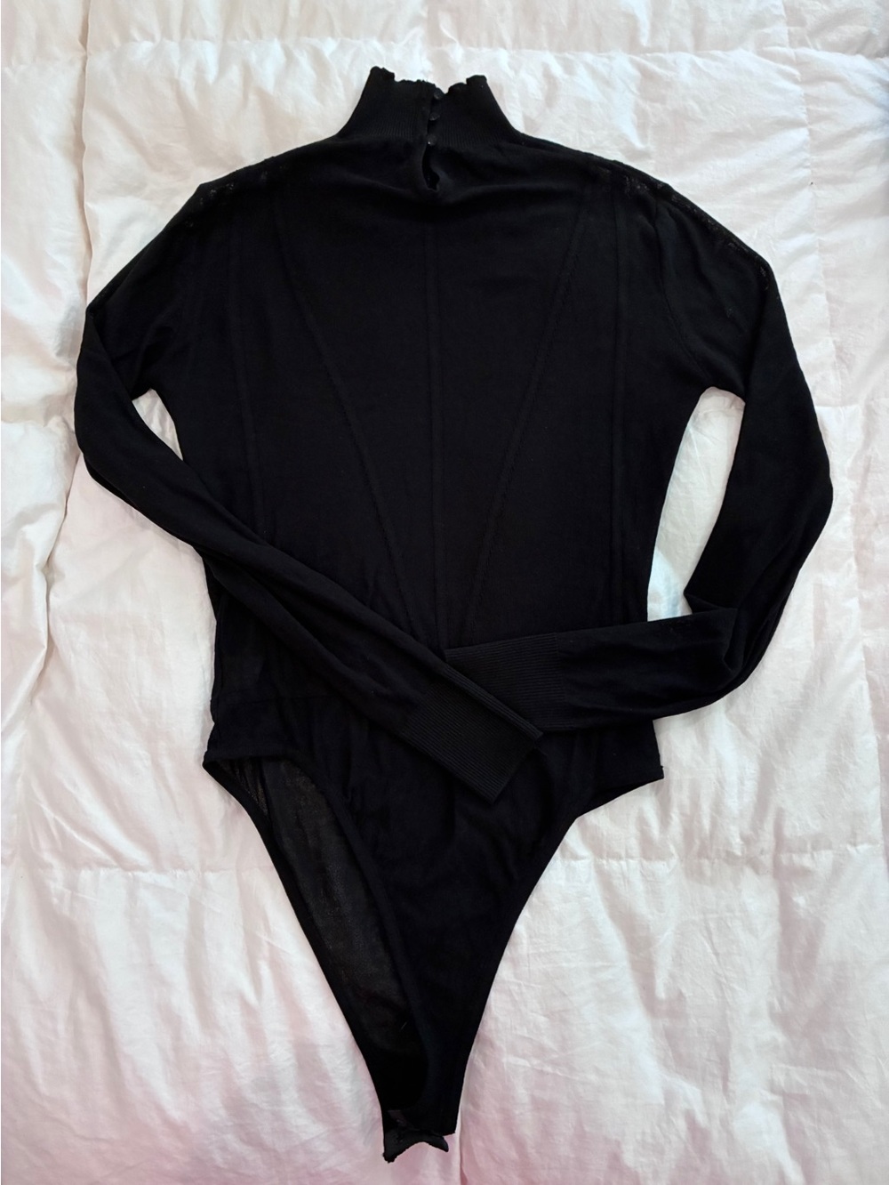 JLUXLABEL Black Long Sleeve Mock Neck Bodysuit‎